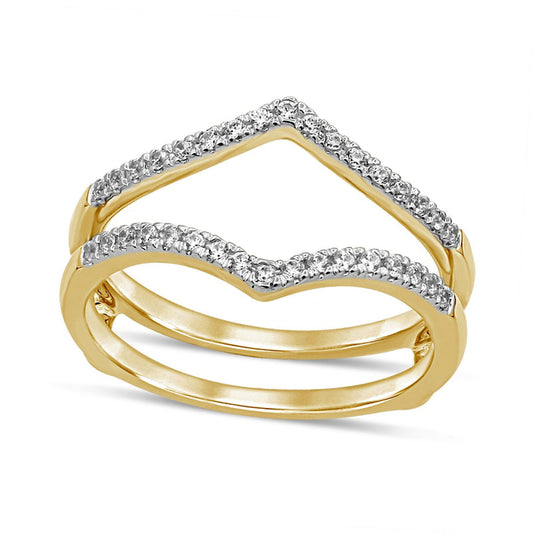 0.20 CT. T.W. Natural Clarity Enhanced Diamond Chevron Solitaire Enhancer Solid 10K Yellow Gold