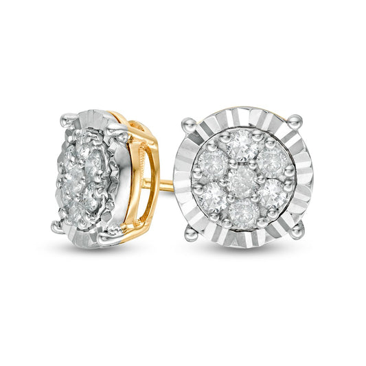 0.5 CT. T.W. Composite Diamond Solitaire Illusion Stud Earrings in 10K Gold