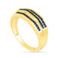 Men's 0.50 CT. T.W. Enhanced Black Natural Diamond Triple Row Wedding Band in Solid 10K Yellow Gold