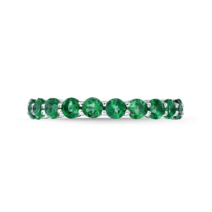 3.0mm Lab-Created Emerald Eternity Band in Sterling Silver