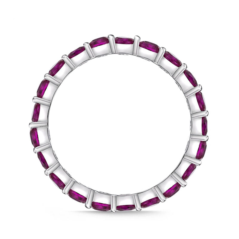 3.0mm Lab-Created Ruby Eternity Band in Sterling Silver