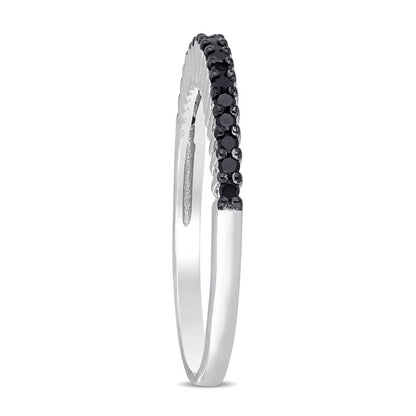 0.20 CT. T.W. Enhanced Black Natural Diamond Band in Sterling Silver