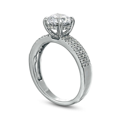 1.75 CT. T.W. Certified Natural Diamond Multi-Row Engagement Ring in Solid 14K White Gold (I/I2)