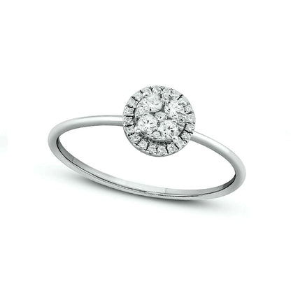 0.20 CT. T.W. Composite Natural Diamond Frame Promise Ring in Solid 10K White Gold