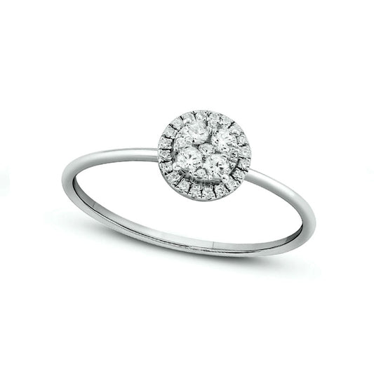 0.20 CT. T.W. Composite Natural Diamond Frame Promise Ring in Solid 10K White Gold