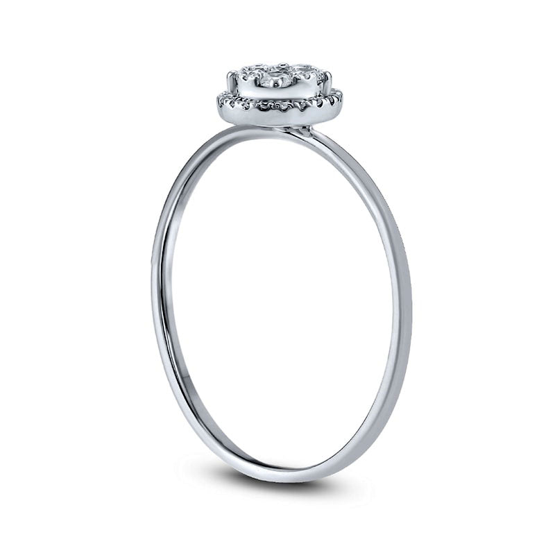 0.20 CT. T.W. Composite Natural Diamond Frame Promise Ring in Solid 10K White Gold