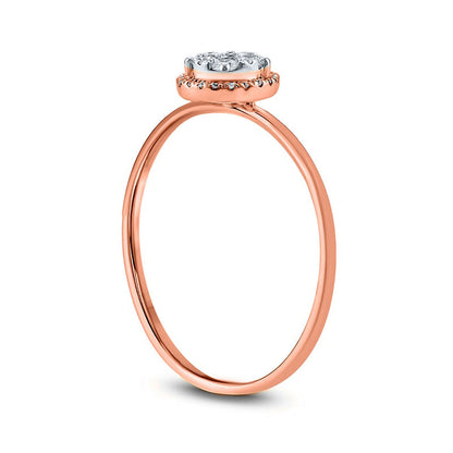 0.20 CT. T.W. Composite Natural Diamond Frame Promise Ring in Solid 10K Rose Gold