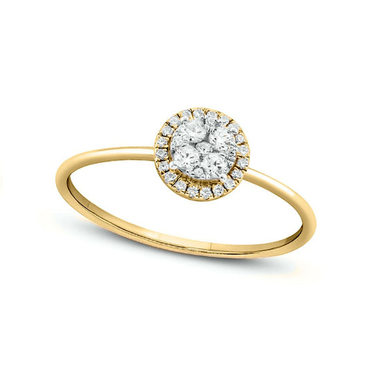 0.20 CT. T.W. Composite Natural Diamond Frame Promise Ring in Solid 10K Yellow Gold