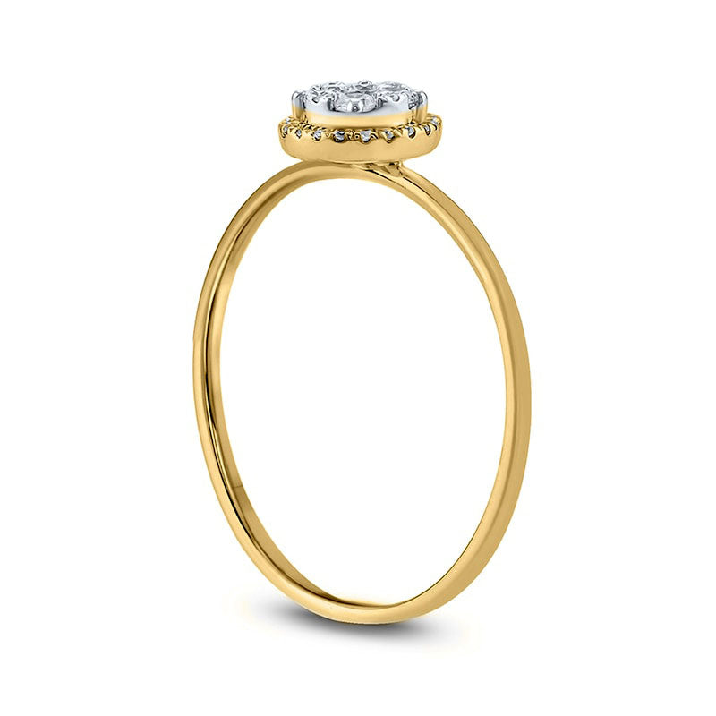 0.20 CT. T.W. Composite Natural Diamond Frame Promise Ring in Solid 10K Yellow Gold