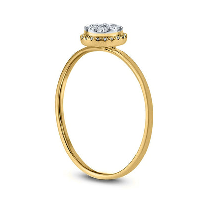 0.20 CT. T.W. Composite Natural Diamond Frame Promise Ring in Solid 10K Yellow Gold
