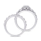0.20 CT. T.W. Composite Natural Diamond Frame Antique Vintage-Style Bridal Engagement Ring Set in Sterling Silver