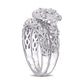 0.20 CT. T.W. Composite Natural Diamond Cushion Frame Antique Vintage-Style Bridal Engagement Ring Set in Sterling Silver