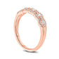 0.33 CT. T.W. Natural Diamond Frame Trios Anniversary Ring in Solid 10K Rose Gold