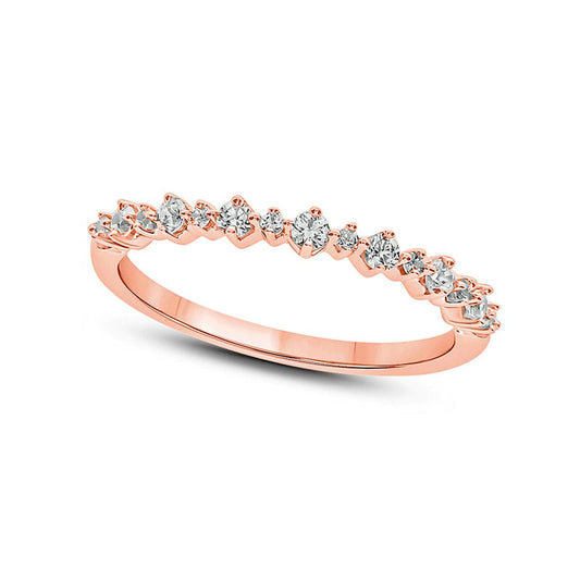 0.25 CT. T.W. Natural Diamond Stack Anniversary Band in Solid 10K Rose Gold