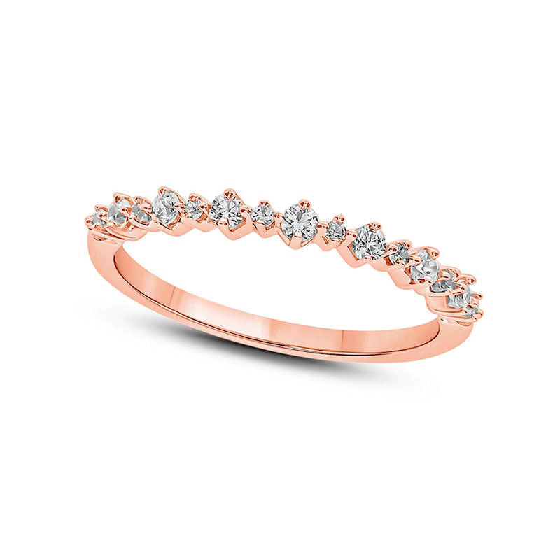 0.25 CT. T.W. Natural Diamond Stack Anniversary Band in Solid 10K Rose Gold