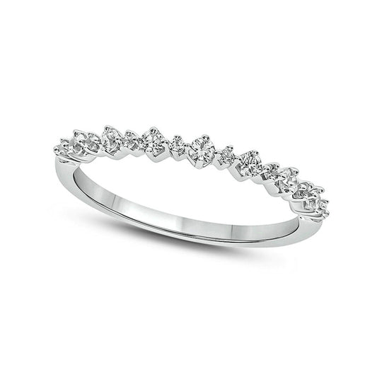 0.25 CT. T.W. Natural Diamond Stack Anniversary Band in Solid 10K White Gold