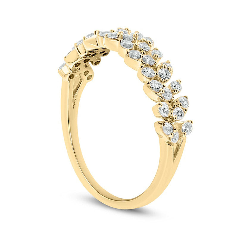 0.50 CT. T.W. Natural Diamond Leafy Vine Anniversary Ring in Solid 10K Yellow Gold