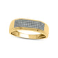 Men's 0.33 CT. T.W. Natural Diamond Squared Wedding Band in Solid 10K Yellow Gold