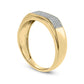 Men's 0.33 CT. T.W. Natural Diamond Squared Wedding Band in Solid 10K Yellow Gold