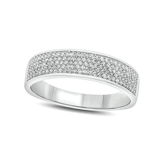 Men's 0.50 CT. T.W. Natural Diamond Multi-Row Wedding Band in Solid 10K White Gold