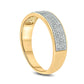 Men's 0.50 CT. T.W. Natural Diamond Multi-Row Wedding Band in Solid 10K Yellow Gold