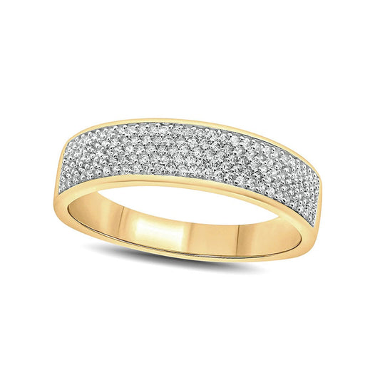 Men's 0.50 CT. T.W. Natural Diamond Multi-Row Wedding Band in Solid 14K Gold