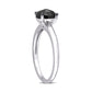 1.0 CT. Oval Enhanced Black Natural Clarity Enhanced Diamond Solitaire Ring in Solid 10K White Gold