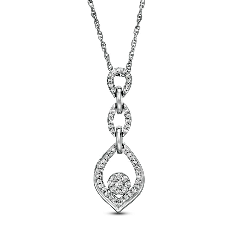 0.2 CT. T.W. Composite Natural Diamond Triple Flame Pendant in Sterling Silver