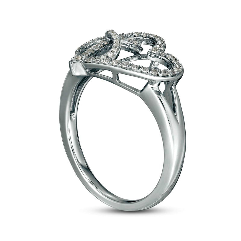0.25 CT. T.W. Natural Diamond Tilted Heart with Infinity Ring in Sterling Silver