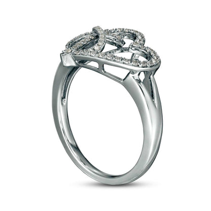 0.25 CT. T.W. Natural Diamond Tilted Heart with Infinity Ring in Sterling Silver