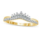 0.20 CT. T.W. Natural Diamond Crown Contour Wedding Band in Solid 10K Yellow Gold