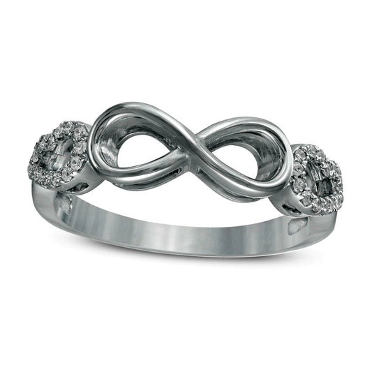 0.13 CT. T.W. Natural Diamond Sideways Infinity Angel Wings Ring in Sterling Silver