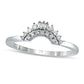 0.17 CT. T.W. Baguette and Round Natural Diamond Contour Wedding Band in Solid 10K White Gold