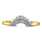 0.17 CT. T.W. Baguette and Round Natural Diamond Contour Wedding Band in Solid 10K Yellow Gold