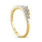 0.17 CT. T.W. Natural Diamond Leaf Crown Contour Antique Vintage-Style Wedding Band in Solid 10K Yellow Gold