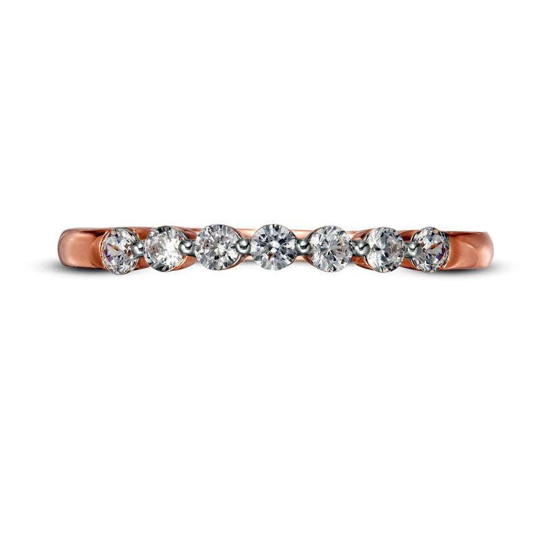0.25 CT. T.W. Natural Diamond Seven Stone Anniversary Band in Solid 10K Rose Gold