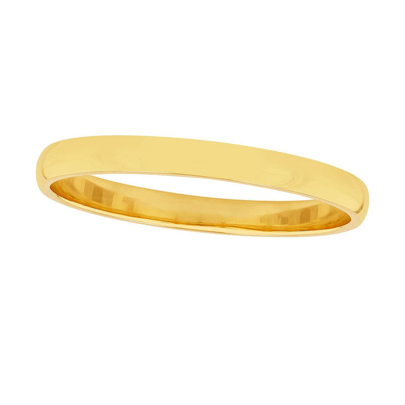 Ladies' 2.0mm Half-Round Engravable Wedding Band in Solid 10K White, Yellow or Rose Gold (1 Line)