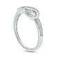 0.25 CT. T.W. Baguette and Round Natural Diamond Sideways Infinity Ring in Solid 10K White Gold