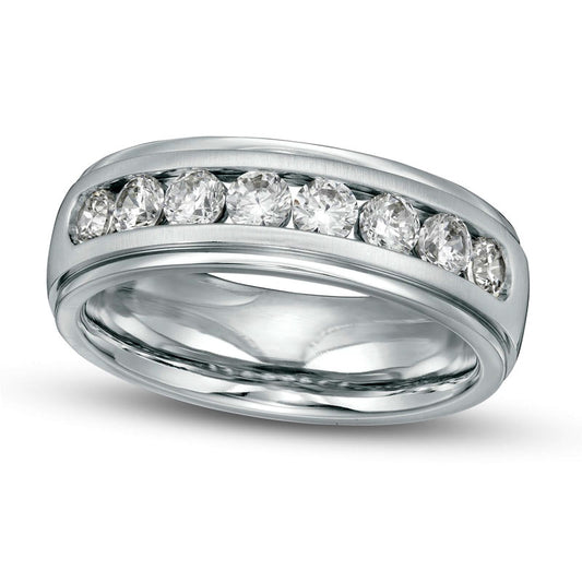 Men's 1.0 CT. T.W. Certified Lab-Created Diamond Wedding Band in Solid 14K White Gold (F/VS2) - Size 10
