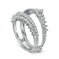 1.25 CT. T.W. Natural Clarity Enhanced Diamond Bypass Chevron Solitaire Enhancer in Solid 14K White Gold