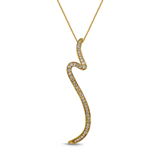 0.25 CT. T.W. Natural Diamond Snake Pendant in 10K Yellow Gold