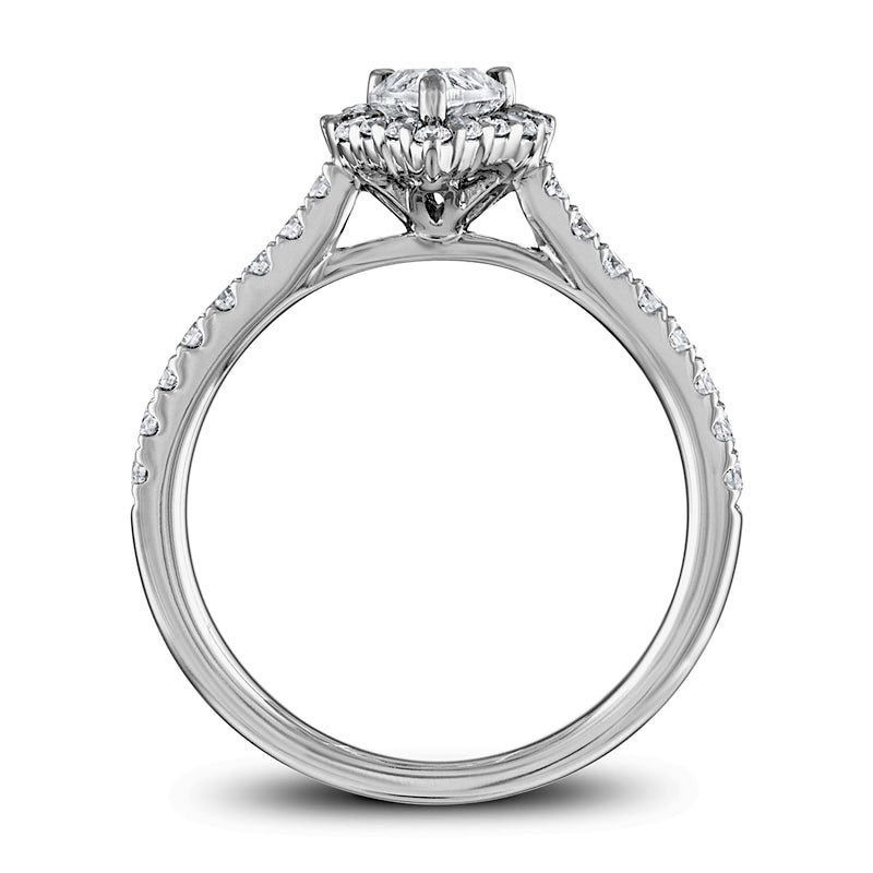 1.25 CT. T.W. Pear-Shaped Natural Diamond Graduated Frame Engagement Ring in Solid 14K White Gold