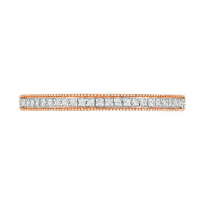0.33 CT. T.W. Marquise Natural Diamond Frame Antique Vintage-Style Bridal Engagement Ring Set in Solid 10K Rose Gold