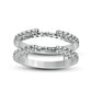 1.0 CT. T.W. Natural Clarity Enhanced Diamond Cathedral Solitaire Enhancer in Solid 14K White Gold