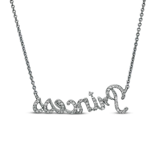 0.2 CT. T.W. Natural Diamond "Princess" Necklace in Sterling Silver