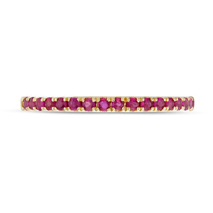 Ruby Petite Stackable Band in Solid 10K Yellow Gold