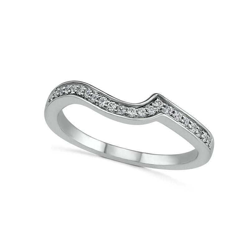 Oval White Lab-Created Sapphire Bypass Bridal Engagement Ring Set in Sterling Silver