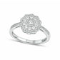 0.50 CT. T.W. Natural Diamond Flower Ring in Solid 10K White Gold
