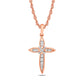 0.17 CT. T.W. Baguette Natural Diamond "X" Cross Pendant in 10K Two-Tone Gold