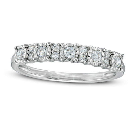 0.25 CT. T.W. Natural Diamond Band in Solid 10K White Gold